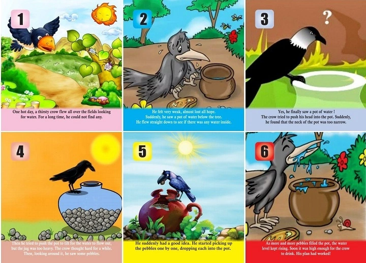 Crow Story Flash Cards – Fun Ways to Learn the Thirsty Crow Tale thirsty crow story flashcards