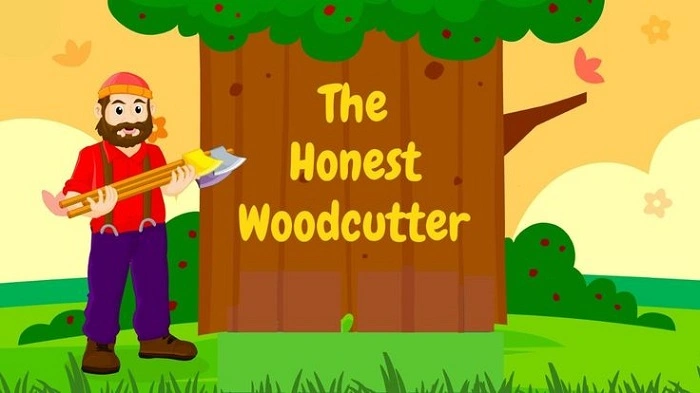 honest woodcutter story in english